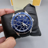 Michael Kors Cunningham Multifunction Blue Dial Black Rubber Strap Watch For Men - MK7160 Authentic Buy Shop Now