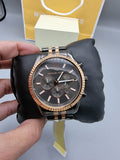 Michael Kors Lexington Chronograph Black Dial Two Tone Steel Strap Watch for Men - MK8561 Authentic Buy Shop Now