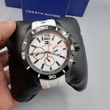 Tommy Hilfiger Nolan Multi Function White Dial White Rubber Strap Watch for Men - 1791146 Authentic Buy Shop Now