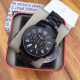 Fossil Grant Chronograph Black Dial Black Steel Strap Watch for Men - FS4832 Authentic Buy Shop Now