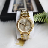 Michael Kors Gabbi Crystals Gold Dial Gold Steel Strap Watch For Women - MK3985 Authentic Buy Shop Now