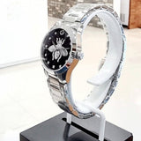 Gucci G Timeless Quartz Diamonds Black Dial Silver Steel Strap Watch For Women - YA1265024 Authentic Buy Shop Now