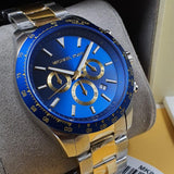 Michael Kors Layton Chronograph Blue Dial Two Tone Steel Strap Watch For Men - MK8825 Authentic Buy Shop Now