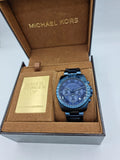 Michael Kors Brecken Chronograph Quartz Blue Dial Blue Steel Strap Watch For Men - MK6361 Authentic Buy Shop Now