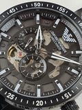Emporio Armani Meccanico Automatic Black Dial Black Steel Strap Watch For Men - AR60054 Authentic Buy Shop Now