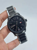 Tommy Hilfiger Sneaker Quartz Black Dial Two Tone Steel Strap Watch for Men - 1791619 Authentic Buy Shop Now