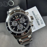 Movado Series 800 Chronograph Black Dial Silver Steel Strap Watch For Men - 2600142 Authentic Buy Shop Now