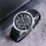 Emporio Armani Giovanni Analog Black Dial Black Leather Strap Watch For Men - AR11431 Authentic Buy Shop Now