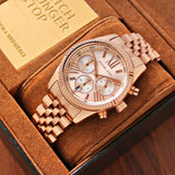 Michael Kors Lexington Rose Gold Dial Rose Gold Steel Strap Watch for Women - MK5569 Authentic Buy Shop Now