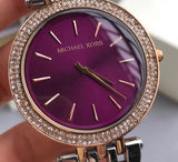 Michael Kors Darci Purple Dial Two Tone Steel Strap Watch for Women - MK3353 Authentic Buy Shop Now