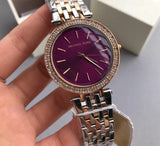 Michael Kors Darci Purple Dial Two Tone Steel Strap Watch for Women - MK3353 Authentic Buy Shop Now