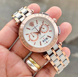 Versace V Extreme Chronograph White Dial Rose Gold Stainless Steel Watch for Women - VCN050017 Authentic Buy Shop Now