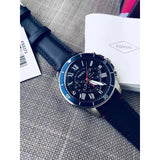 Fossil Grant Chronograph Blue Dial Blue Leather Strap Watch for Men - FS5373 Authentic Buy Shop Now