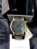 Emporio Armani Luigi Chronograph Black Dial Black Leather Watch For Men - AR1917 Authentic Buy Shop Now