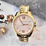 Michael Kors Whitney Three-Hand White Dial Gold Steel Strap Watch For Women - MK6693 Authentic Buy Shop Now