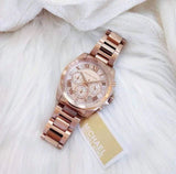 Michael Kors Brecken Chronograph Quartz Rose Gold Dial Rose Gold Steel Strap Watch For Women - MK6367 Authentic Buy Shop Now