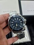 Gucci Dive Quartz Blue Dial Silver Steel Strap Watch For Men - YA136311 Authentic Buy Shop Now