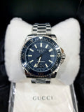 Gucci Dive Quartz Blue Dial Silver Steel Strap Watch For Men - YA136311 Authentic Buy Shop Now