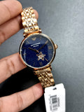 Emporio Armani Meccanico Gianni T Bar Blue Dial Rose Gold Steel Strap Watch For Women - AR60043