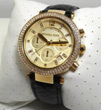 Michael Kors Parker Gold Dial Blue Leather Strap Watch for Women - MK2280 Authentic Buy Shop Now