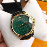 Gucci Le Marche Des Merveilles Quartz Green Dial Black Leather Strap Watch For Women - YA126463 Authentic Buy Shop Now