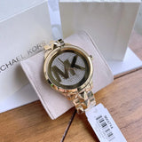 Michael Kors Runway Mercer Crystals Gold Dial Gold Steel Strap Watch For Women - MK6714 Authentic Buy Shop Now