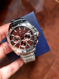Tommy Hilfiger Hudson Chronograph Quartz Brown Dial Silver Steel Strap Watch For Men - 1791229 Authentic Buy Shop Now