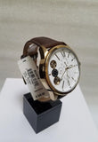 Fossil Flynn Twist Mechanical White Dial Brown Leather Strap Watch for Men - BQ2218 Authentic Buy Shop Now
