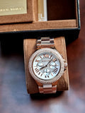 Michael Kors Camille Chronograph White Dial Rose Gold Steel Strap Watch for Women - MK5636 Authentic Buy Shop Now