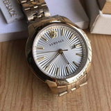 Versace V-Urban Quartz White Dial Gold Steel Strap Watch For Men - VELQ00719 Authentic Buy Shop Now
