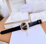 Versace Virtus Quartz Black Dial Black Leather Strap Watch for Women - VEHC00119 Authentic Buy Shop Now