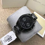 Michael Kors Bradshaw Chronograph Black Dial Black Steel Strap Watch For Women - MK6058 Authentic Buy Shop Now