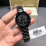 Michael Kors Bradshaw Chronograph Black Dial Black Steel Strap Watch For Women - MK6058 Authentic Buy Shop Now