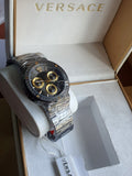 Versace Greca Icon Quartz Black Dial Black Steel Strap Watch For Men - VEZ900521 Authentic Buy Shop Now