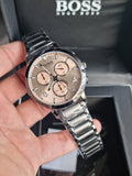 Hugo Boss Spirit Chronograph Grey Dial Grey Steel Strap Watch for Men - 1513695 Authentic Buy Shop Now