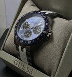Guess Odyssey Quartz Blue Dial Gunmetal Steel Strap Watch For Men - W1107G5 Authentic Buy Shop Now