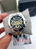 Guess Continental Multifunction Black Dial Brown Leather Strap Watch for Men - GW0262G1 Authentic Buy Shop Now