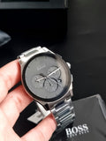 Hugo Boss Peak Black Dial Silver Steel Strap Watch for Men - 1513762 Authentic Buy Shop Now