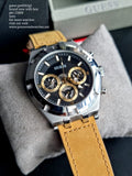 Guess Continental Multifunction Black Dial Brown Leather Strap Watch for Men - GW0262G1 Authentic Buy Shop Now