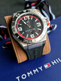 Tommy Hilfiger Drew Black Dial Black Rubber Strap Watch for Men - 1791064 Authentic Buy Shop Now