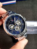 Tommy Hilfiger Keagan Blue Dial Silver Steel Strap Watch for Men - 1791293 Authentic Buy Shop Now