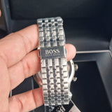 Hugo Boss Trace Chronograph Quartz Blue Dial Silver Steel Strap Watch For Men - 1514007 Authentic Buy Shop Now