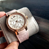 Michael Kors Sidney Multifunction White Dial Pink Silicone Strap Watch For Women - MK7222 Authentic Buy Shop Now