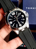Tommy Hilfiger Drew Black Dial Black Rubber Strap Watch for Men - 1791062 Authentic Buy Shop Now