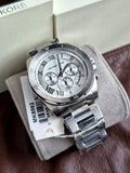 Michael Kors Brecken Chronograph Silver Dial Silver Steel Strap Watch For Women - MK8562 Authentic Buy Shop Now