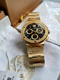 Versace Greca Chronograph Black Dial Gold Steel Strap Watch For Men - VEZ900421 Authentic Buy Shop Now