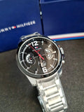 Tommy Hilfiger Decker Quartz Black Dial Silver Steel Strap Watch for Men - 1791472 Authentic Buy Shop Now