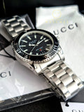 Gucci Dive Quartz Black Dial Silver Steel Strap Watch For Men - YA136301A Authentic Buy Shop Now
