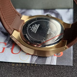 Guess Headline Chronograph Blue Dial Brown Silicone Strap Watch For Men - GW0571G5 Authentic Buy Shop Now
