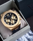 Guess Empire Chronograph Quartz Black Dial Black Silicon Strap Watch For Men - GW0583G2 Authentic Buy Shop Now
